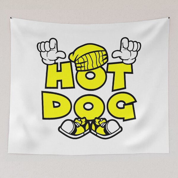 Item preview, HOT DOG  - FOOD Cartoon Character Bold Retro designed and sold by NFTWords.
