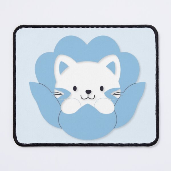 Item preview, Peek-a-Blue Blossom Cat designed and sold by TurquoiseBird.