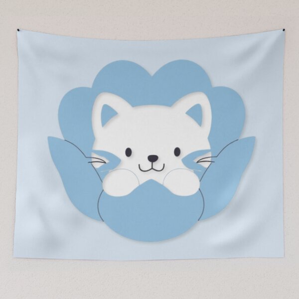 Item preview, Peek-a-Blue Blossom Cat designed and sold by TurquoiseBird.