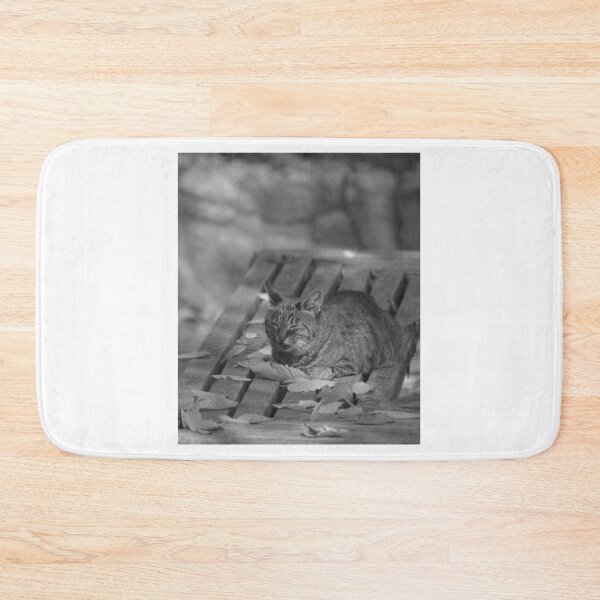 Item preview, Cozy Tabby Cat Napping on Fall Leaf Bench designed and sold by EssaVernice.