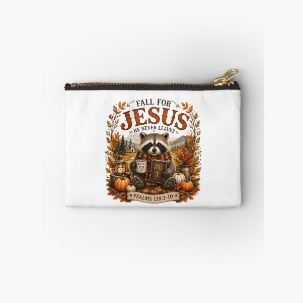 Item preview, Fall for Jesus He Never Leaves - Christian Fall Raccoon Tee designed and sold by LandFinStudio.