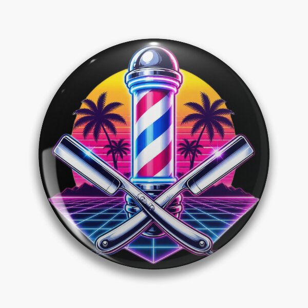 Item preview, Retro 80s Synthwave Barber Pole Straight Razors designed and sold by Barber MD Culture.