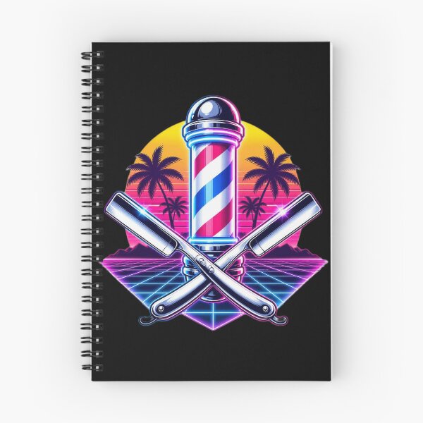 Item preview, Retro 80s Synthwave Barber Pole Straight Razors designed and sold by Barber MD Culture.