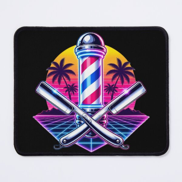 Item preview, Retro 80s Synthwave Barber Pole Straight Razors designed and sold by Barber MD Culture.