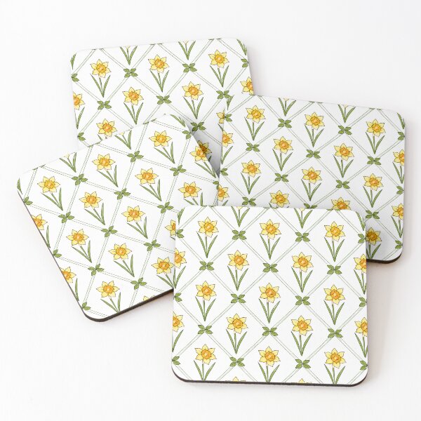 Item preview, Daffodil Grid Pattern Floral Design  |  Modern Aesthetic Spring Flowers  |  Botanical Decor Gift designed and sold by Ruchi73.
