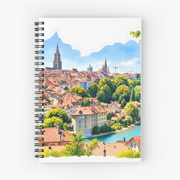 Item preview, Bern Switzerland Cityscape Digital Watercolor Art designed and sold by SlavaArt.