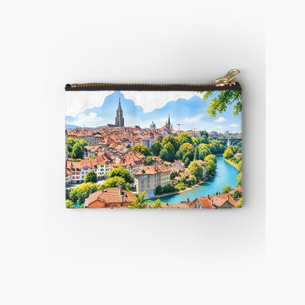 Item preview, Bern Switzerland Cityscape Digital Watercolor Art designed and sold by SlavaArt.