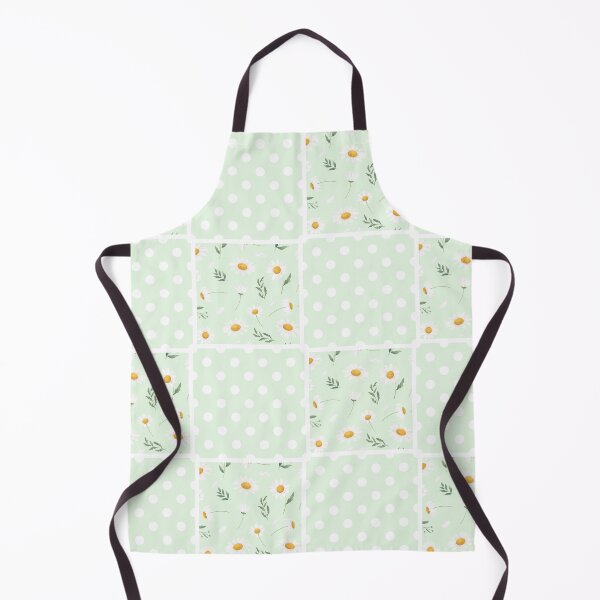 Item preview, Soft Mint White Daisy Floral & Polka Dot Grid Pattern designed and sold by SmallDart Creations.