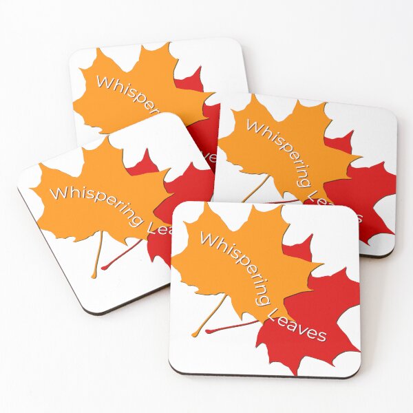 Item preview, Vibrant Autumn Maple Leaves Graphic with White Whispering Leaves Typography designed and sold by ZorianArt.