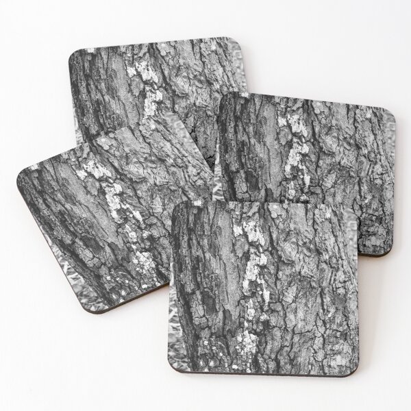 Item preview, Close-Up of Tree Bark Texture with Natural Details in Black and White designed and sold by Nmallia.