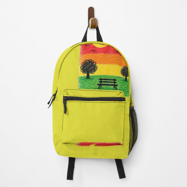 Item preview, Crayon Sunset Park Bench Landscape designed and sold by Meemana.