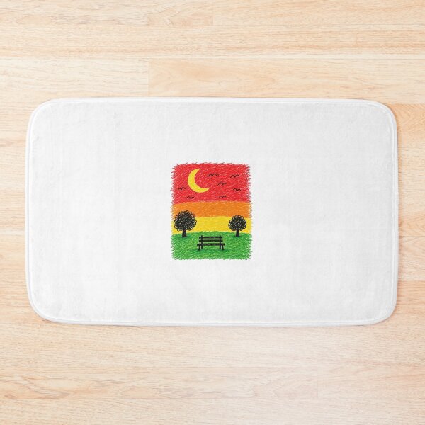 Item preview, Crayon Sunset Park Bench Landscape designed and sold by Meemana.