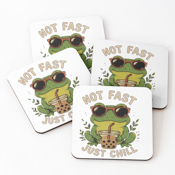 Item preview, Not Fast Just Chill Cute Frog designed and sold by FABIOLA1970.