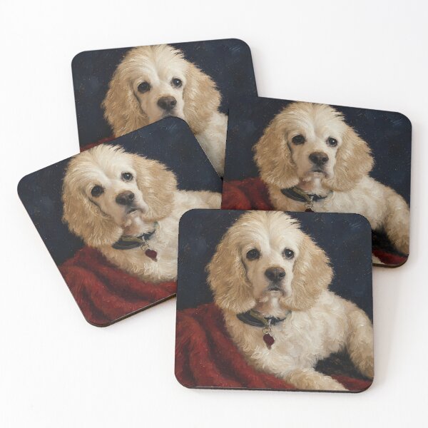 Item preview, Cocker Spaniel Resting on Red Blanket Oil Painting designed and sold by SellingWSarah17.
