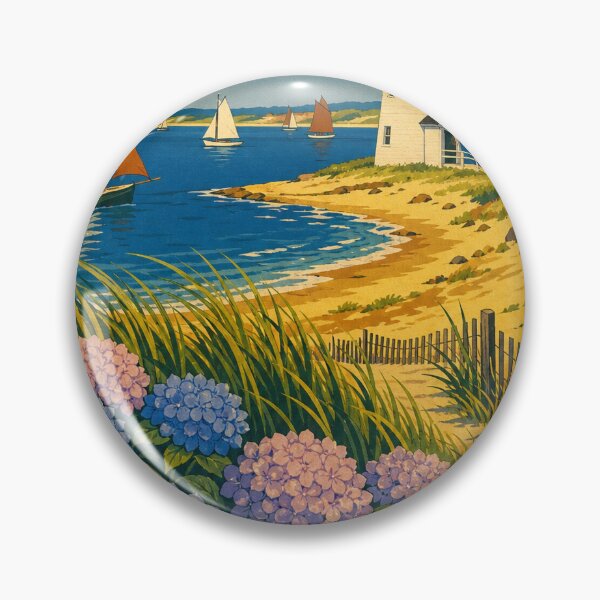 Item preview, Nantucket USA Retro Outdoors Art designed and sold by VisualArtsOasis.