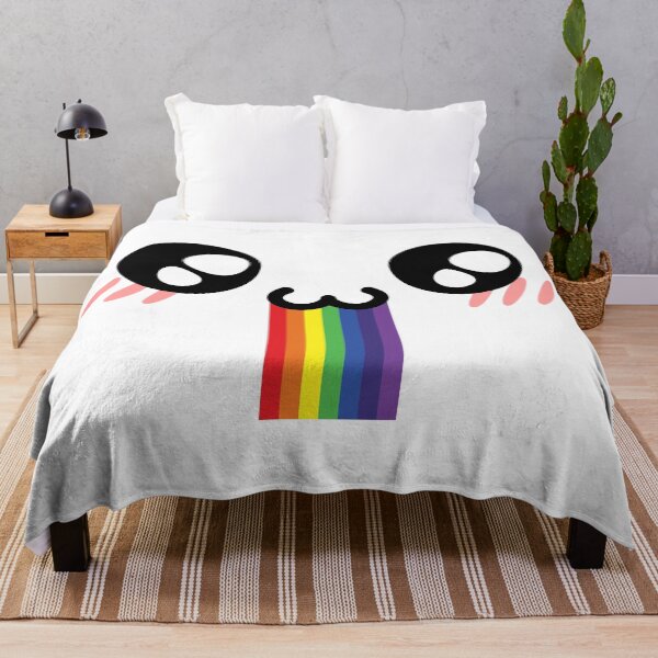 Item preview, Cute kawaii blushing owo drooling rainbow face designed and sold by BlushyPrint.