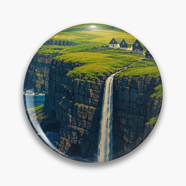 Item preview, Gasadalur Faroe Islands Retro Outdoors Art designed and sold by VisualArtsOasis.
