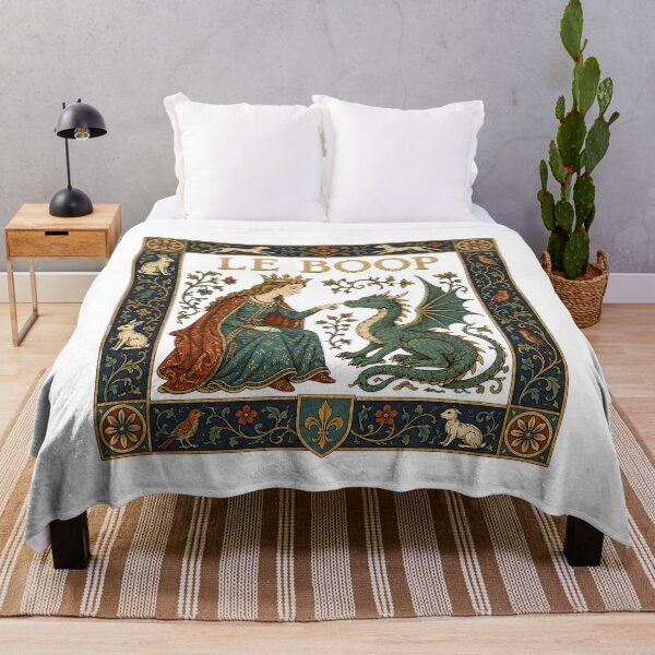 Item preview, Le Boop Medieval Dragon Renaissance Princess Fantasy Tapestry Funny Dragon Lover designed and sold by CatiaStudioArt.