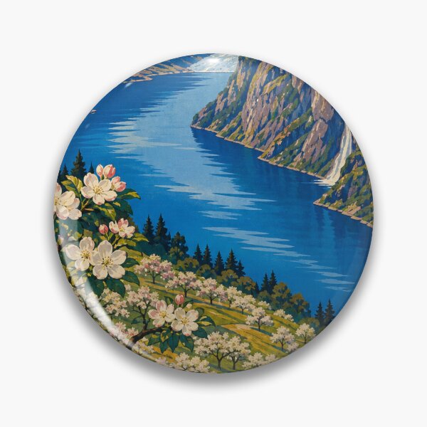 Item preview, Hardangerfjord Norway Retro Outdoors Art designed and sold by VisualArtsOasis.