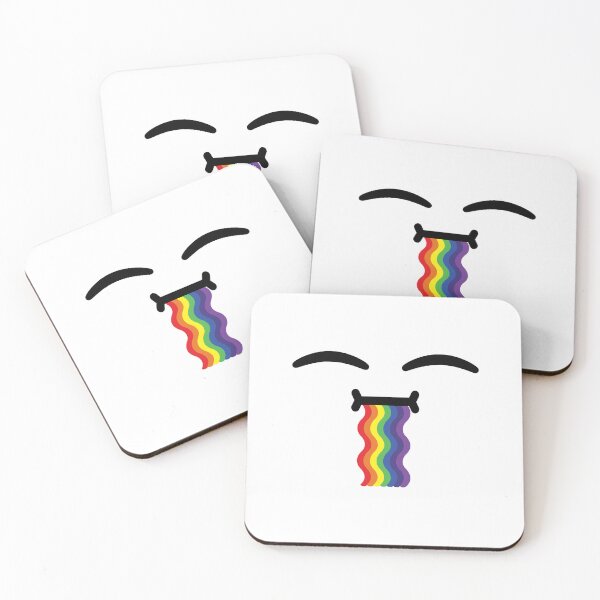 Item preview, Cute kawaii happy wavy drooling rainbow face designed and sold by BlushyPrint.