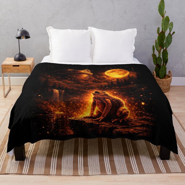 Item preview, Frog Howling to the Moon Retro Vintage Graphic designed and sold by AddlPoolart.