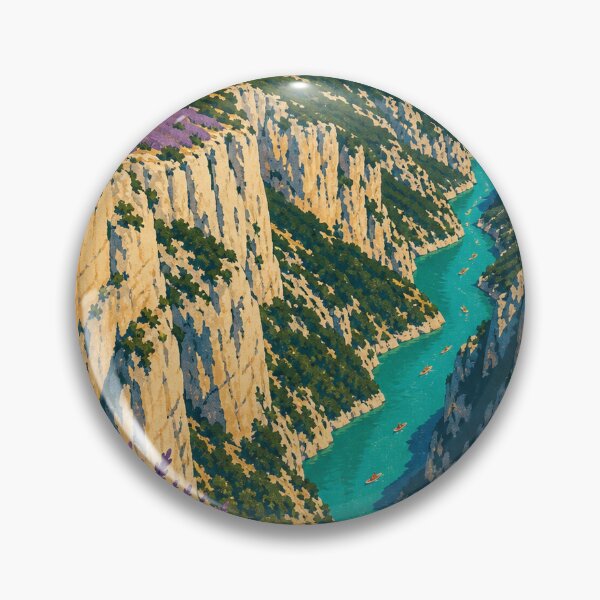 Item preview, Verdon Gorge France Retro Outdoors Art designed and sold by VisualArtsOasis.