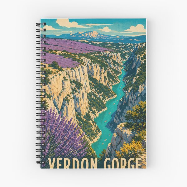 Item preview, Verdon Gorge France Retro Outdoors Art designed and sold by VisualArtsOasis.