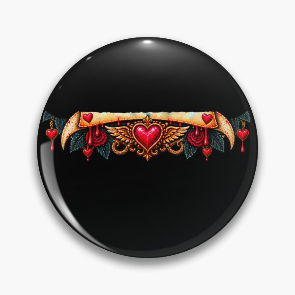 Item preview, DARK LOVE ❤️ - MONSTER ROMANCE COLLETION - SKELETON LOVE - WINGED JEWELED HEART BLOOD RED ROSES & HEART LOCKETS v2 designed and sold by WheelieGdArt.