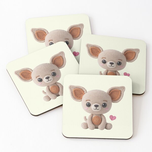 Item preview, Cute Crochet Chihuahua With Pink Heart designed and sold by Nzgiftsandmore.