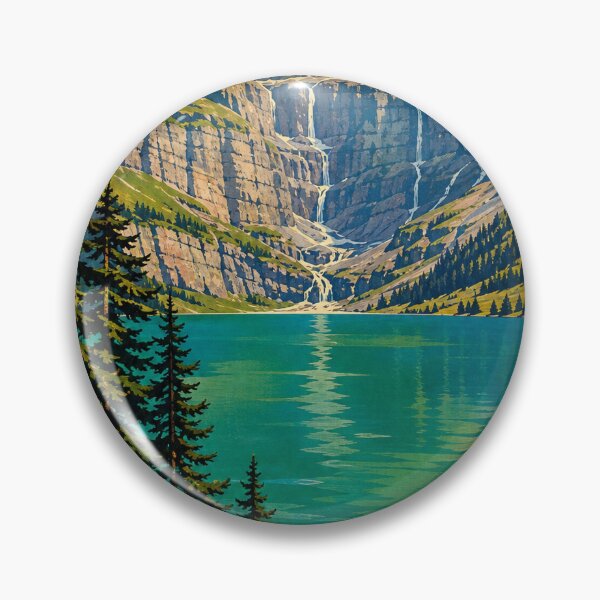 Item preview, Oeschinensee Switzerland Retro Outdoors Art designed and sold by VisualArtsOasis.