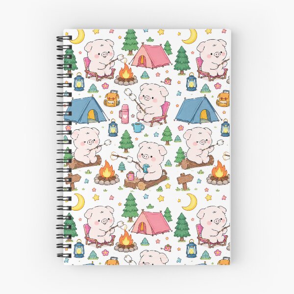 Item preview, Piggy Camping Marshmallow Pattern designed and sold by Soft Berry Studio.