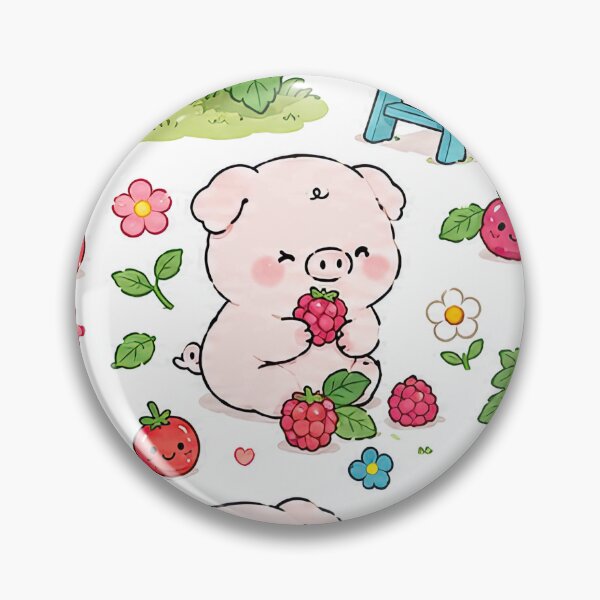 Item preview, Piggy Raspberry Garden Pattern designed and sold by Soft Berry Studio.