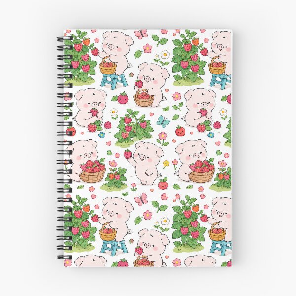 Item preview, Piggy Raspberry Garden Pattern designed and sold by Soft Berry Studio.