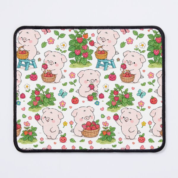 Item preview, Piggy Raspberry Garden Pattern designed and sold by Soft Berry Studio.