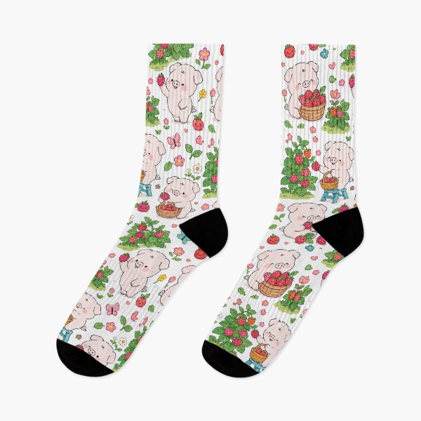 Item preview, Piggy Raspberry Garden Pattern designed and sold by Soft Berry Studio.