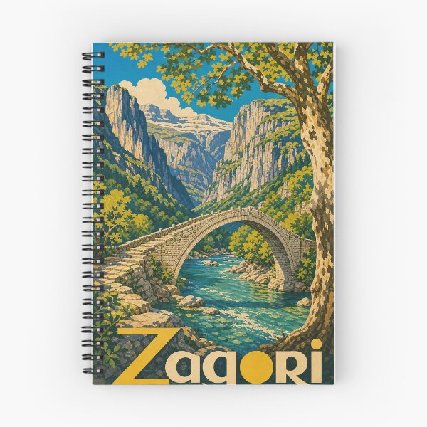 Item preview, Zagori Greece Retro Outdoors Art designed and sold by VisualArtsOasis.