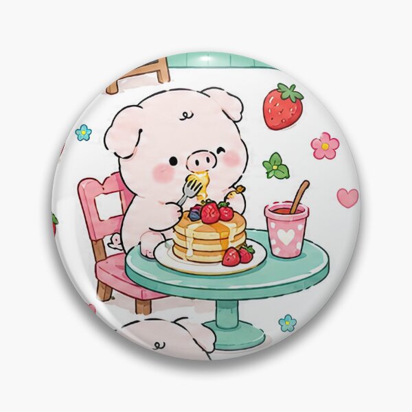 Item preview, Piggy Pancake Café Pattern designed and sold by Soft Berry Studio.