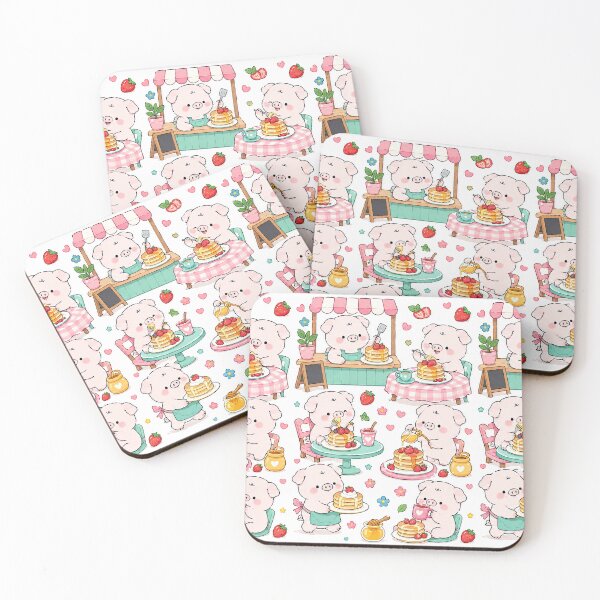 Item preview, Piggy Pancake Café Pattern designed and sold by Soft Berry Studio.