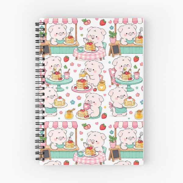 Item preview, Piggy Pancake Café Pattern designed and sold by Soft Berry Studio.