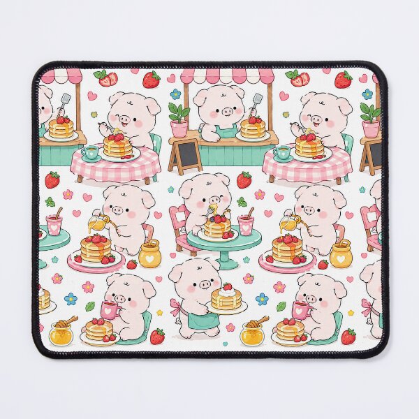 Item preview, Piggy Pancake Café Pattern designed and sold by Soft Berry Studio.