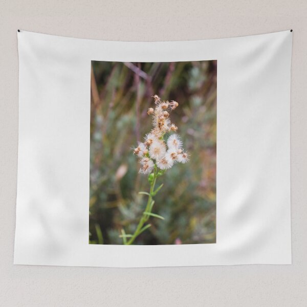 Item preview, Close-Up of White Fluffy Flower Against Blurry Green Background designed and sold by Nmallia.
