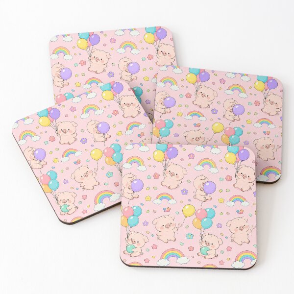 Item preview, Piggy Rainbow Balloon Pattern designed and sold by Soft Berry Studio.