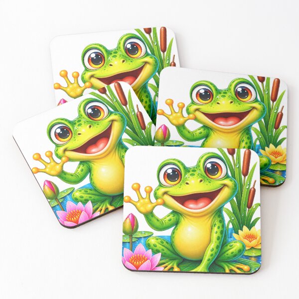 Item preview, Cute Green Frog Kids | Whimsical Water Garden Nature Design  designed and sold by CzipipitoStudio.