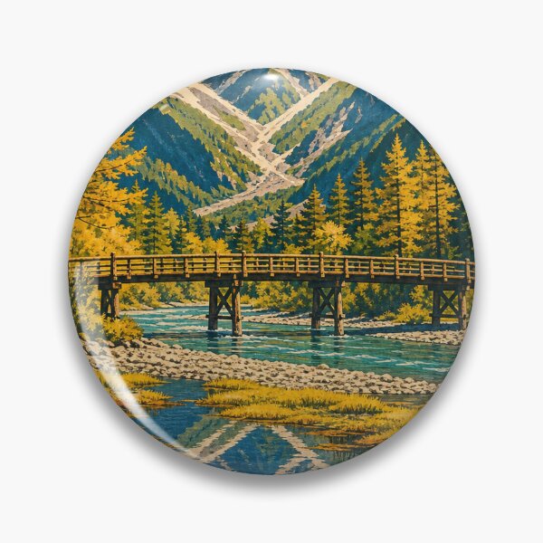 Item preview, Kamikochi Japan Retro Outdoors Art designed and sold by VisualArtsOasis.