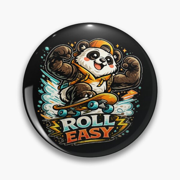 Item preview, Roll Easy – Cool Skateboarding Panda Design designed and sold by ArtisticHeart21.