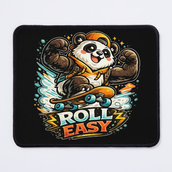 Item preview, Roll Easy – Cool Skateboarding Panda Design designed and sold by ArtisticHeart21.