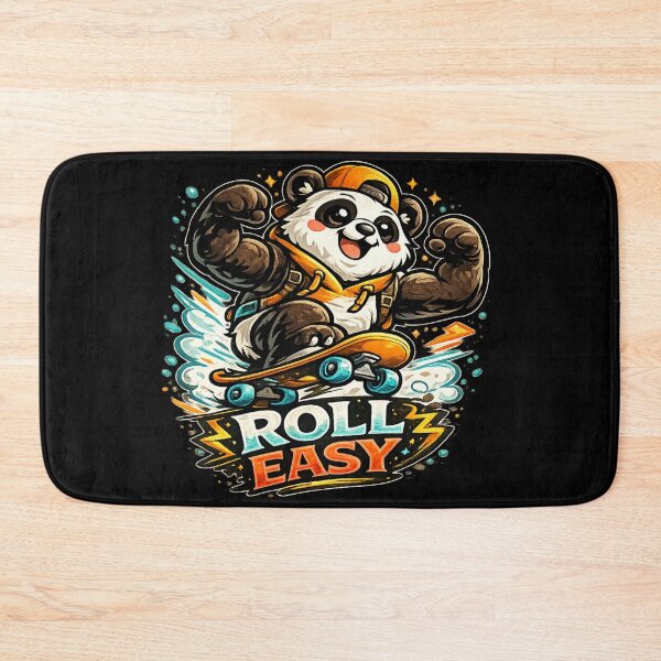Item preview, Roll Easy – Cool Skateboarding Panda Design designed and sold by ArtisticHeart21.