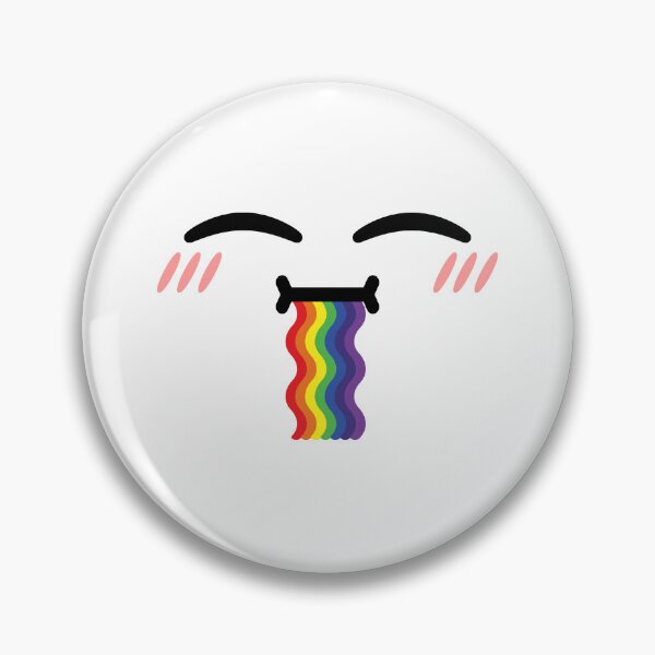 Item preview, Cute kawaii blushing happy wavy drooling rainbow face designed and sold by BlushyPrint.