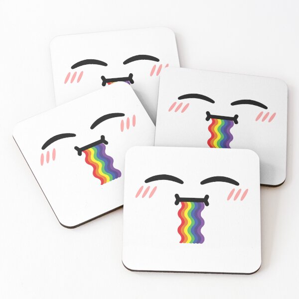 Item preview, Cute kawaii blushing happy wavy drooling rainbow face designed and sold by BlushyPrint.
