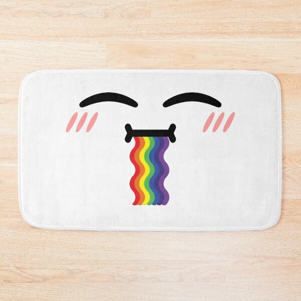 Item preview, Cute kawaii blushing happy wavy drooling rainbow face designed and sold by BlushyPrint.